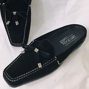 Aerosoles Black Suede Andrea Slide Mule Shoes